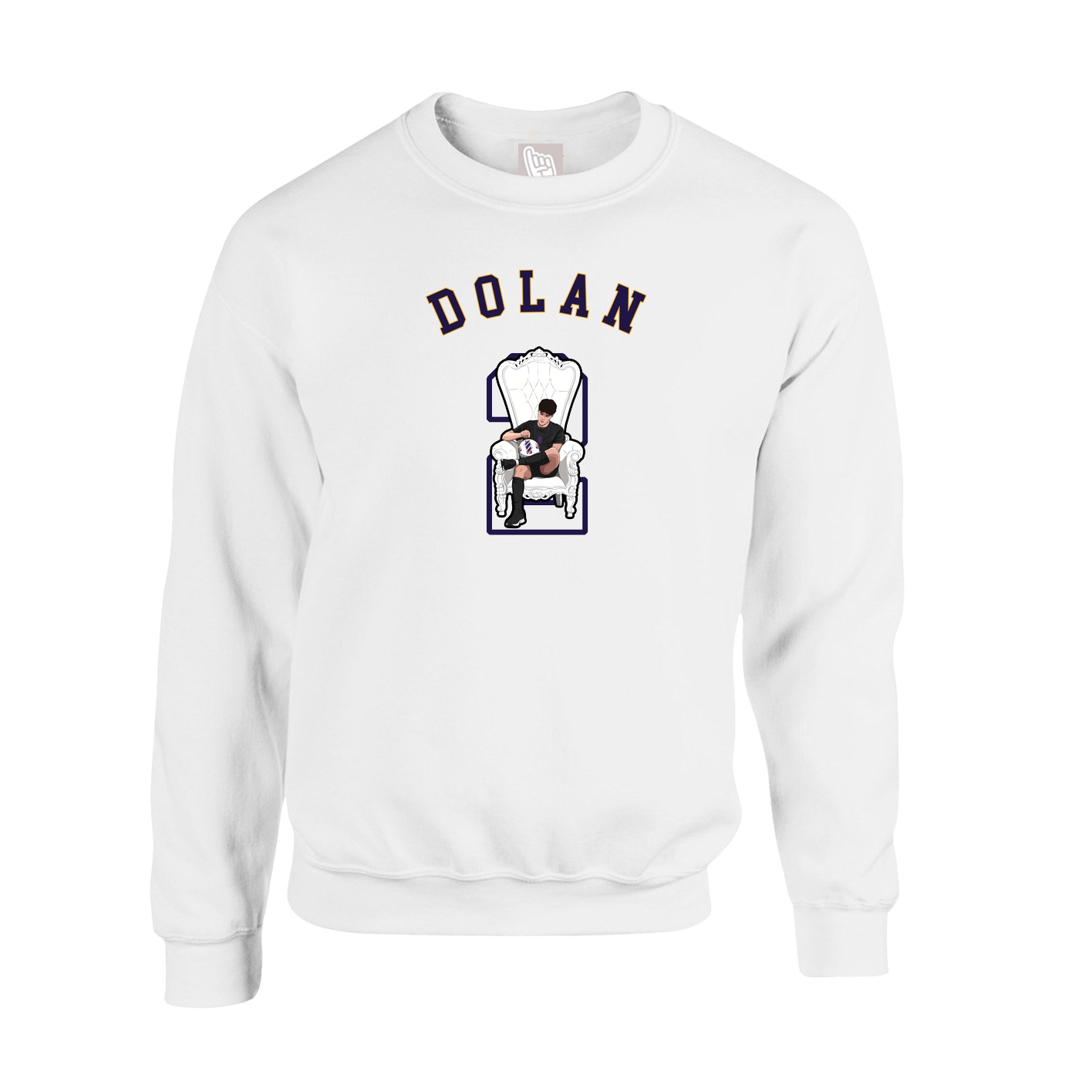 Fleece Crew — Shirsey Arch in White