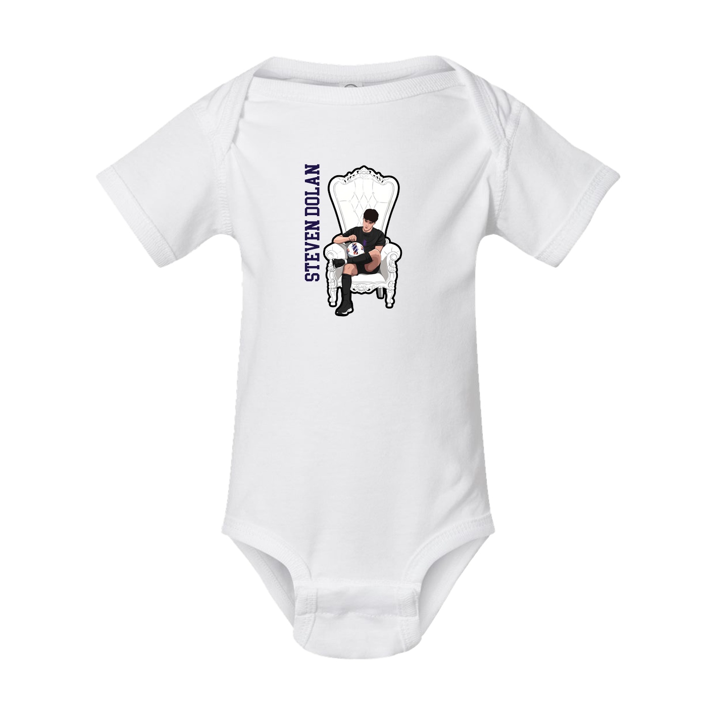 Baby Onesie — Name Vertical in White