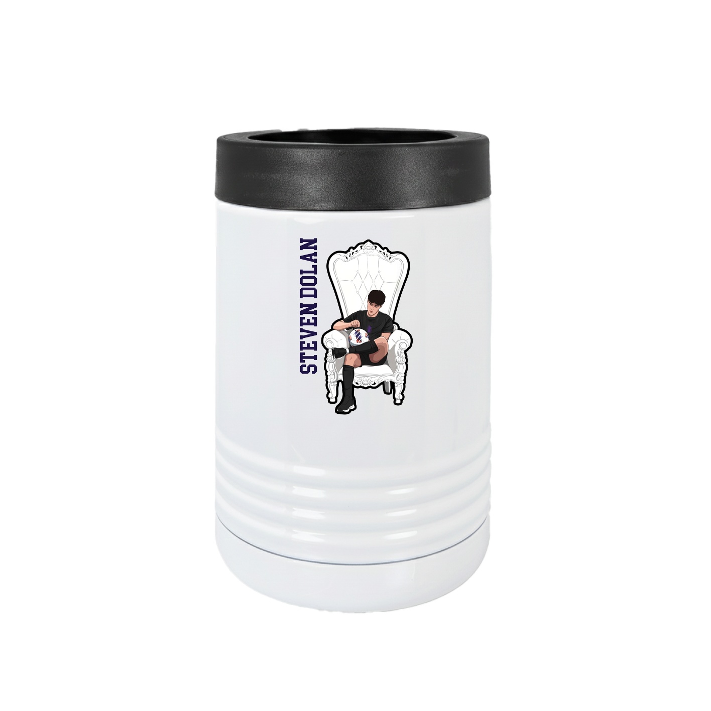 Beverage Holder — Name Vertical in White
