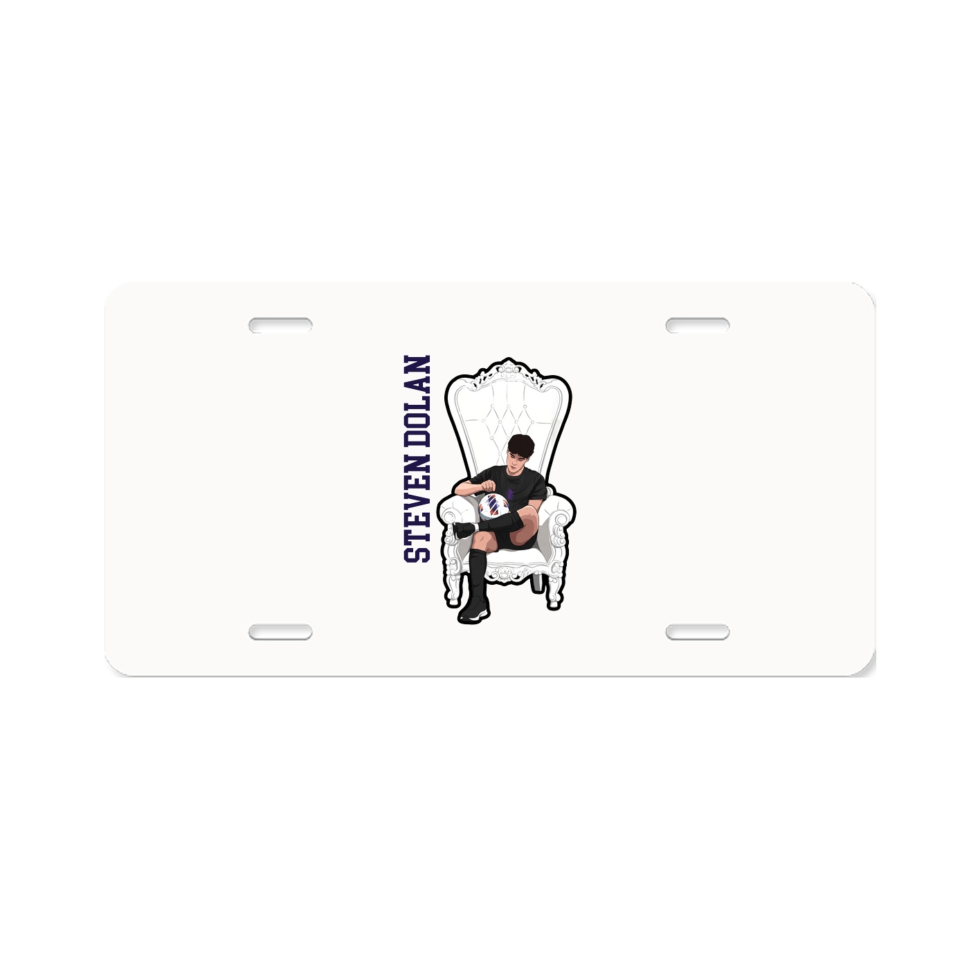 License Plate — Name Vertical in Classic