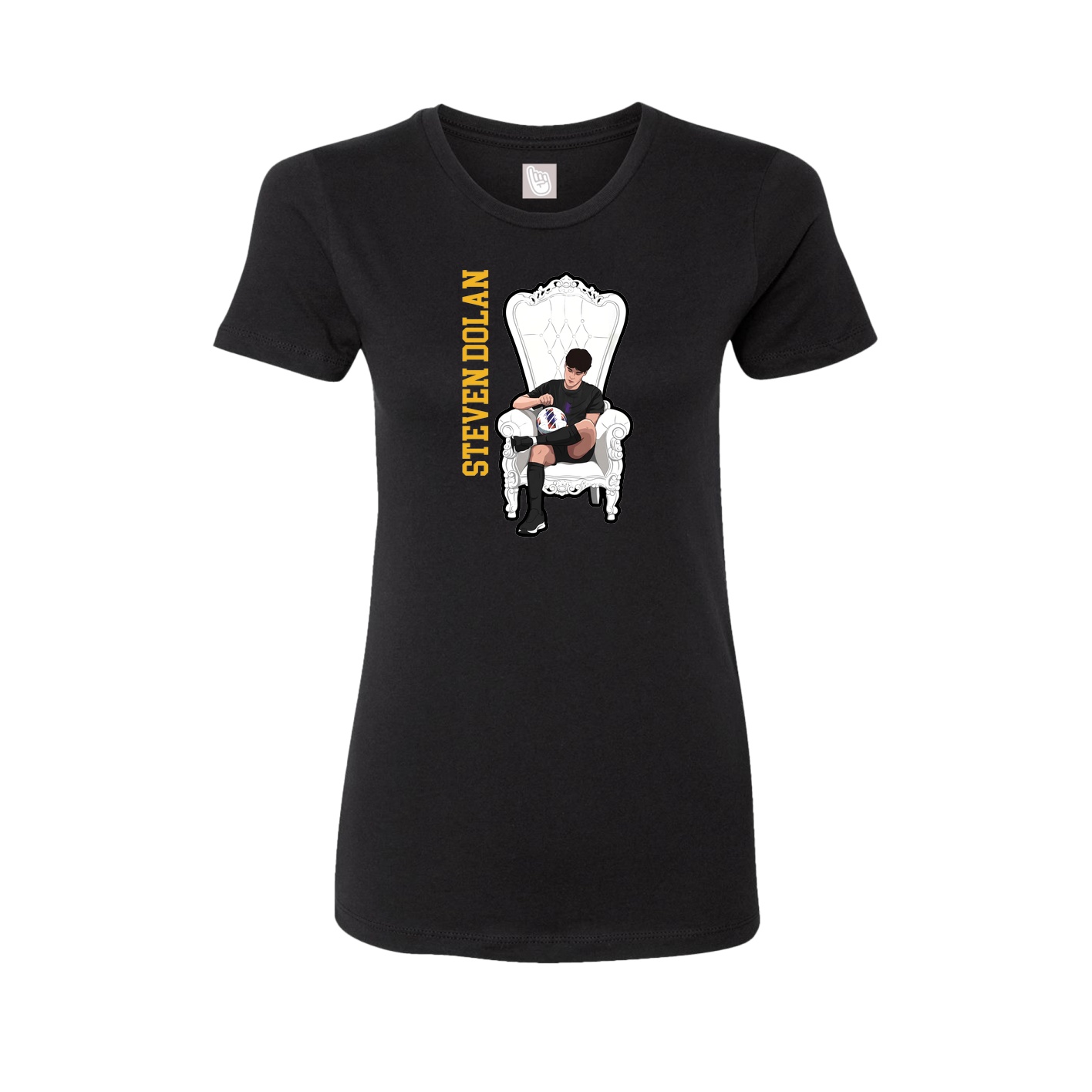 Womens Tee — Name Vertical in Black