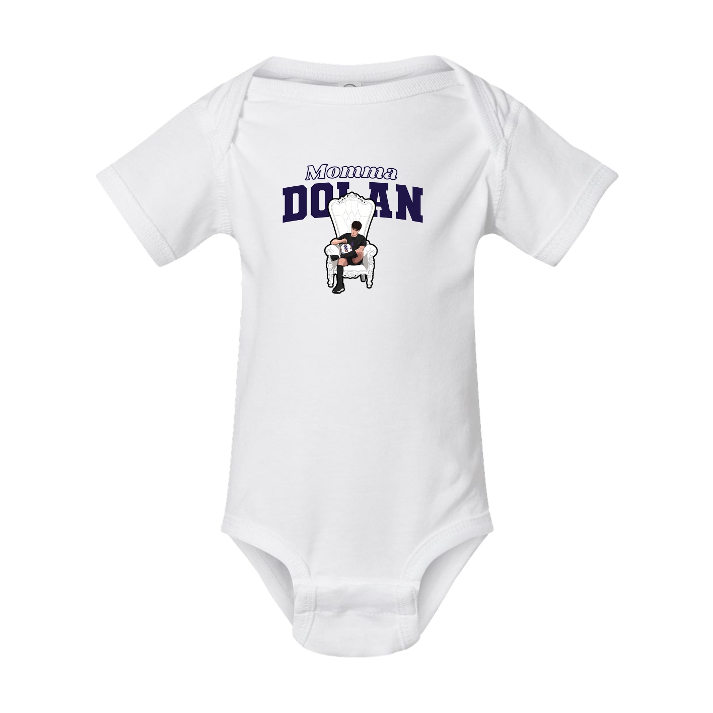 Baby Onesie — Mothers Day Block in White