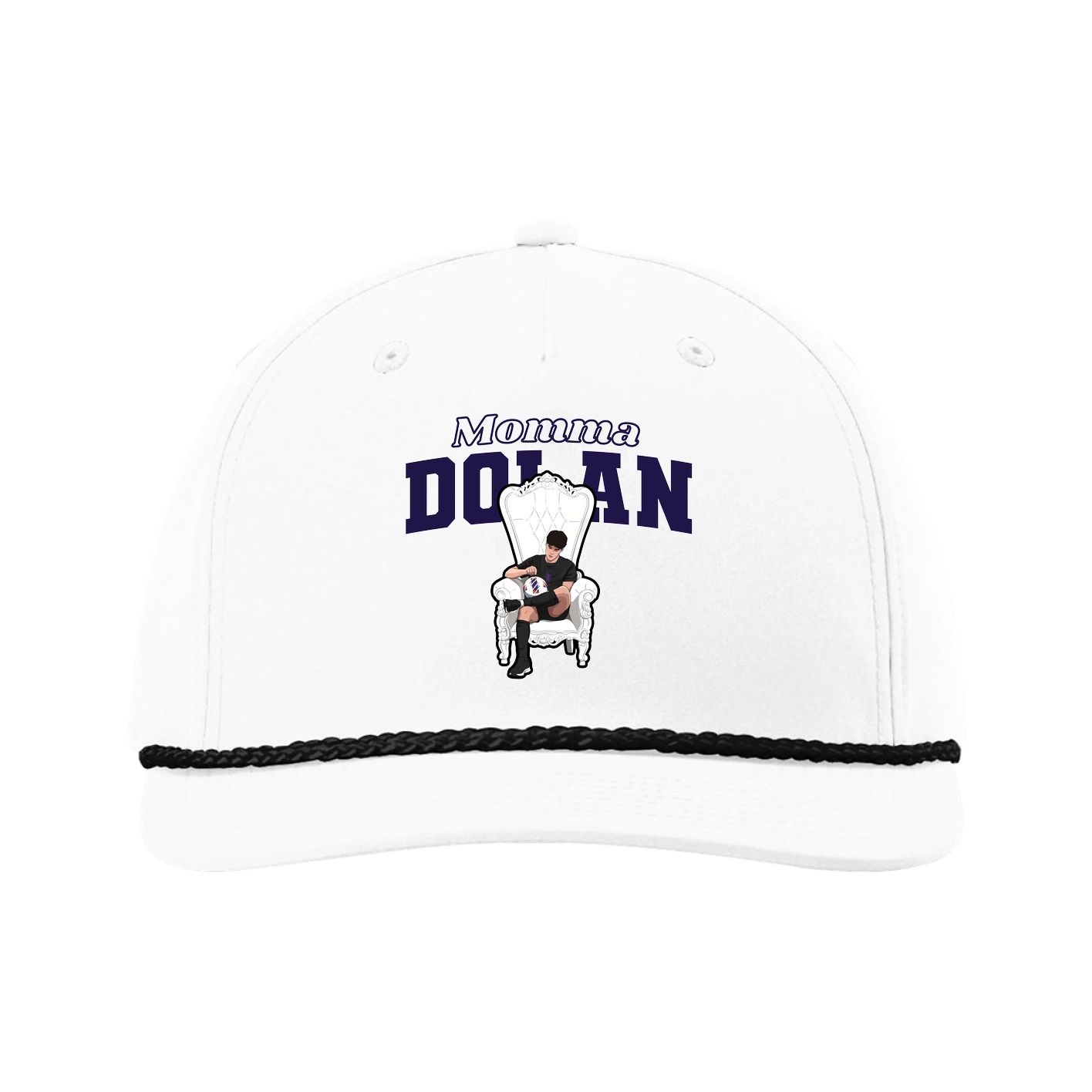 Five-Panel Classic Rope Cap — Mothers Day Block in White