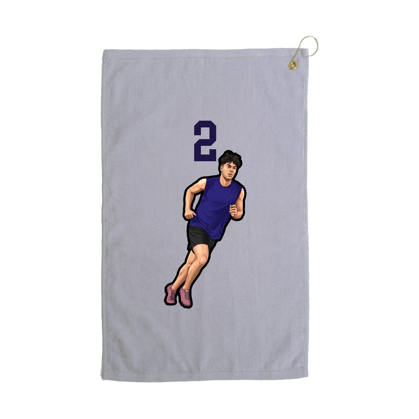 Golf Towel — Number Top in Grey