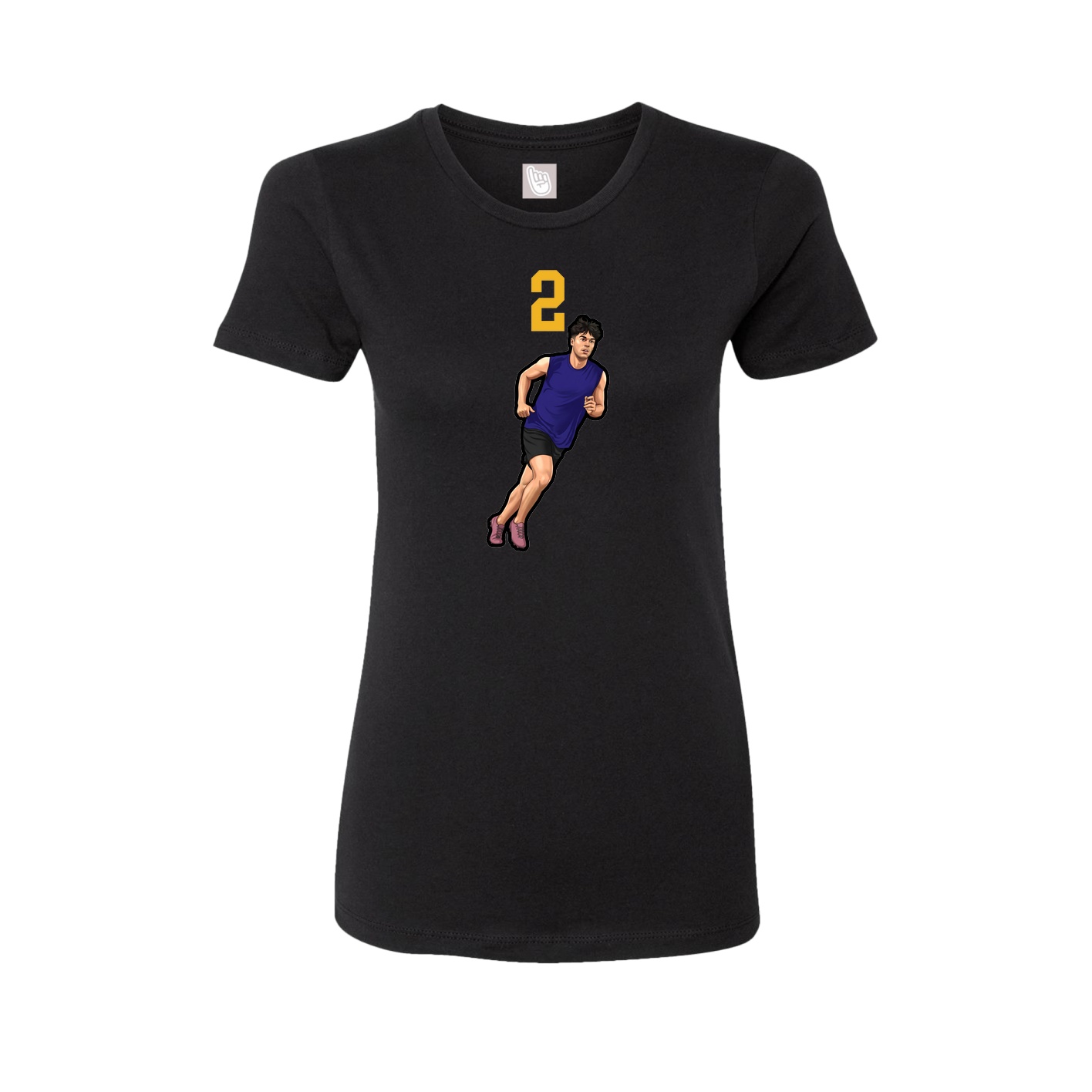 Fitted Women's Tee — Number Top in Black