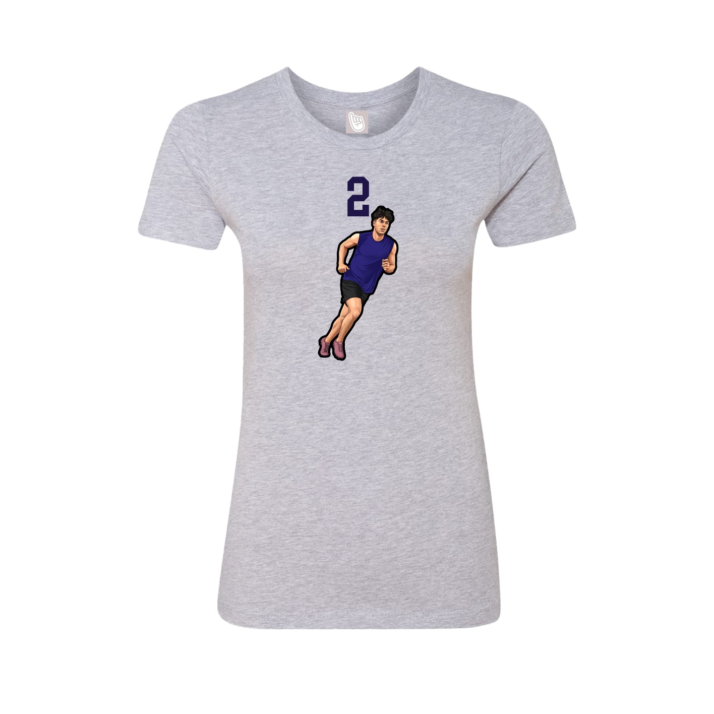Womens Tee — Number Top in Grey