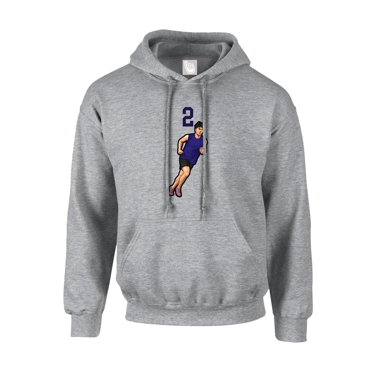 Hoodie — Number Top in Grey
