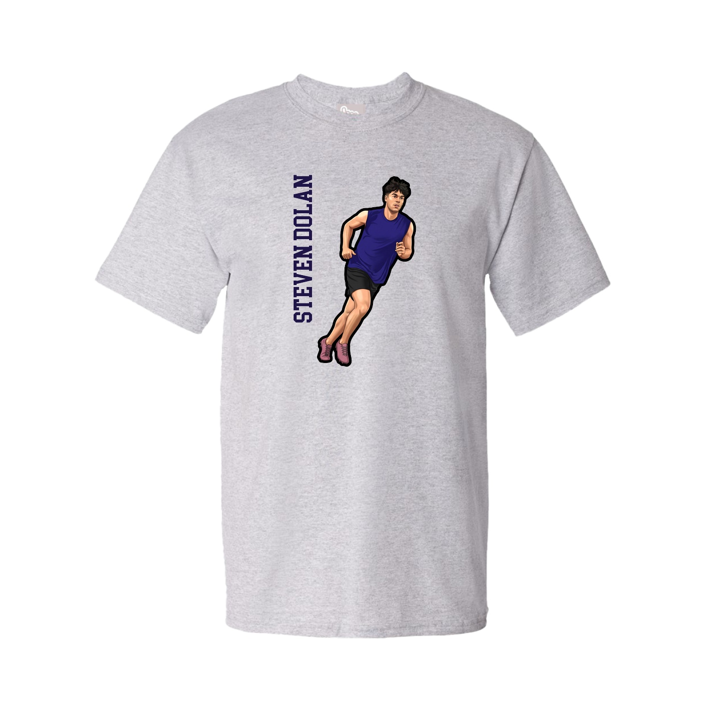 Youth Tee — Name Vertical in Grey