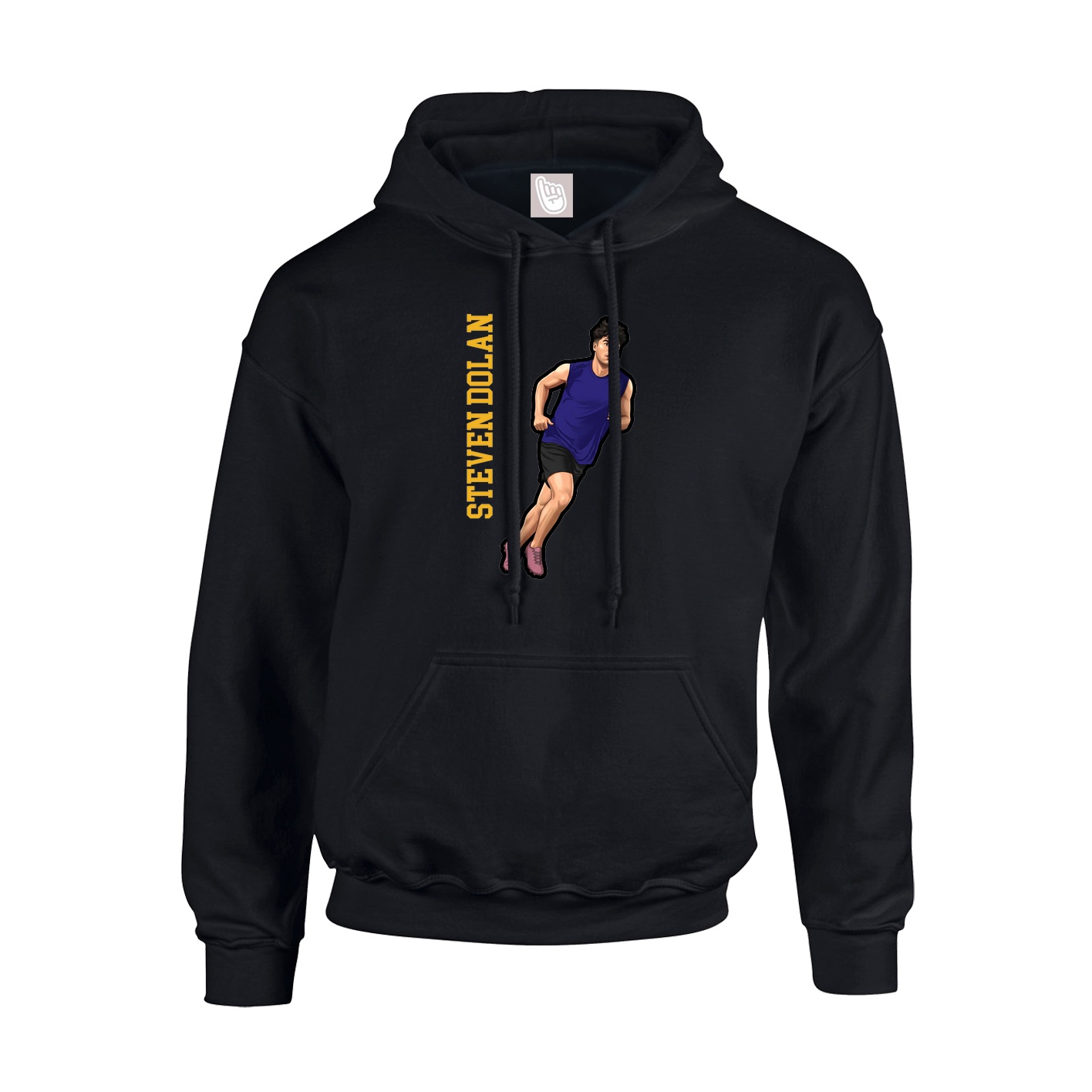 Hoodie — Name Vertical in Black