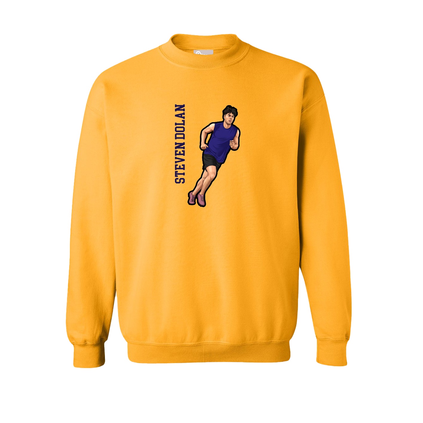 Fleece Crew — Name Vertical in Gold