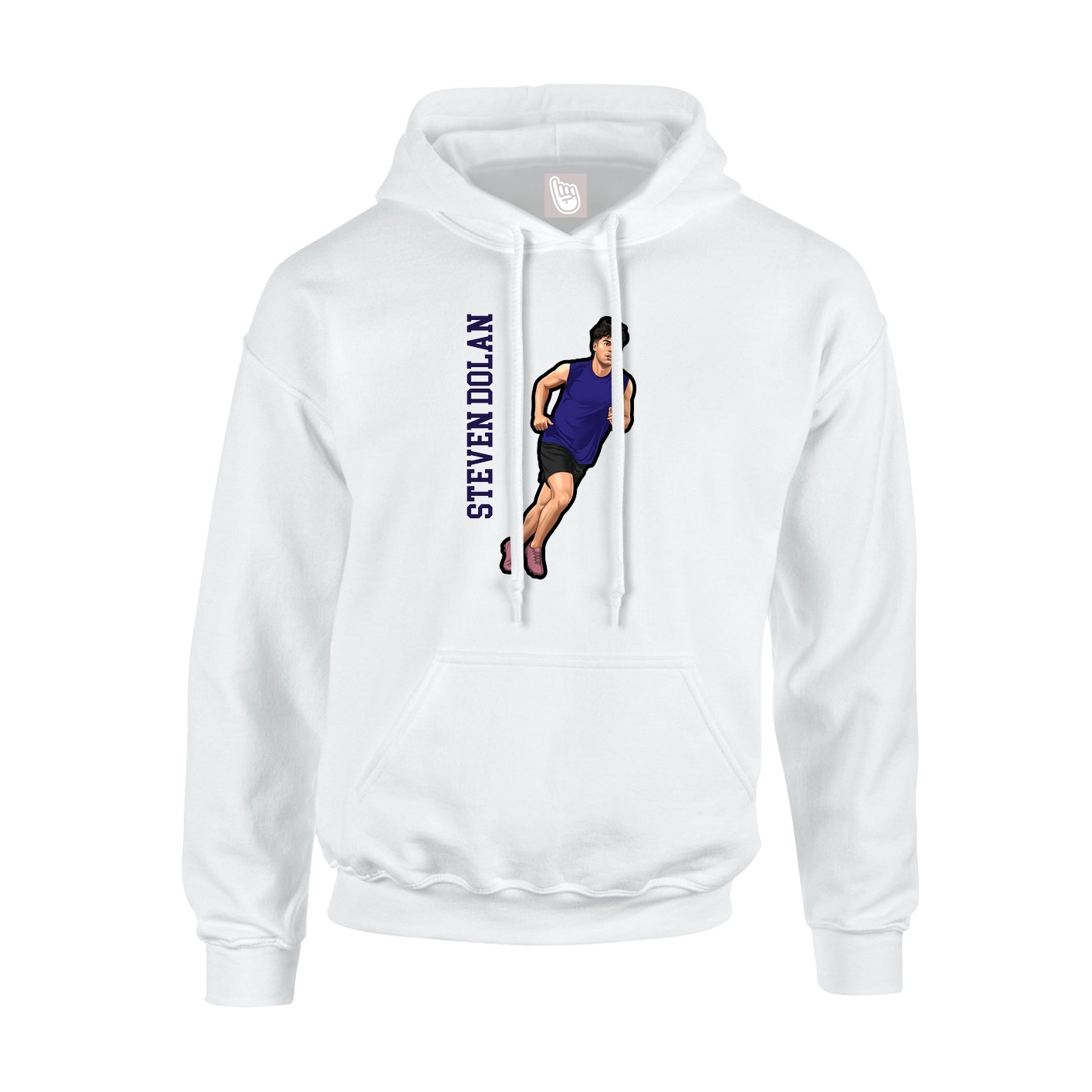 Youth Hoodie — Name Vertical in White