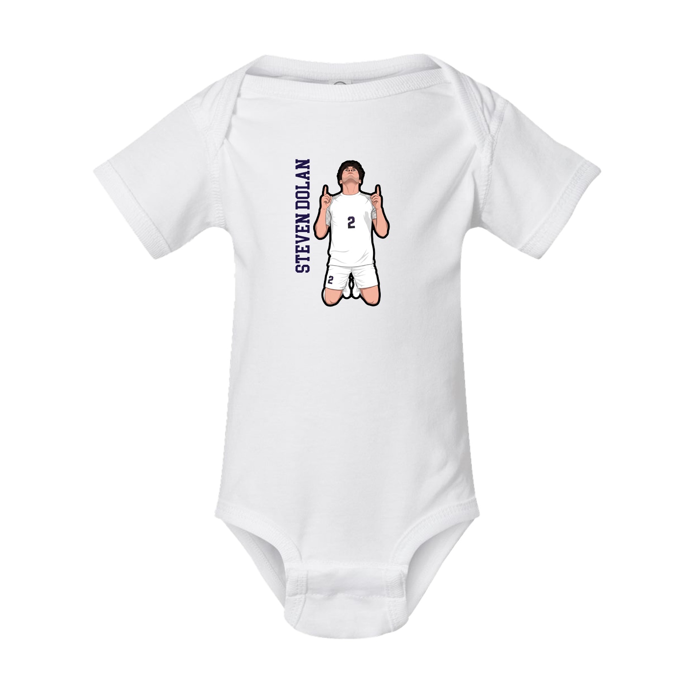 Baby Onesie — Name Vertical in White