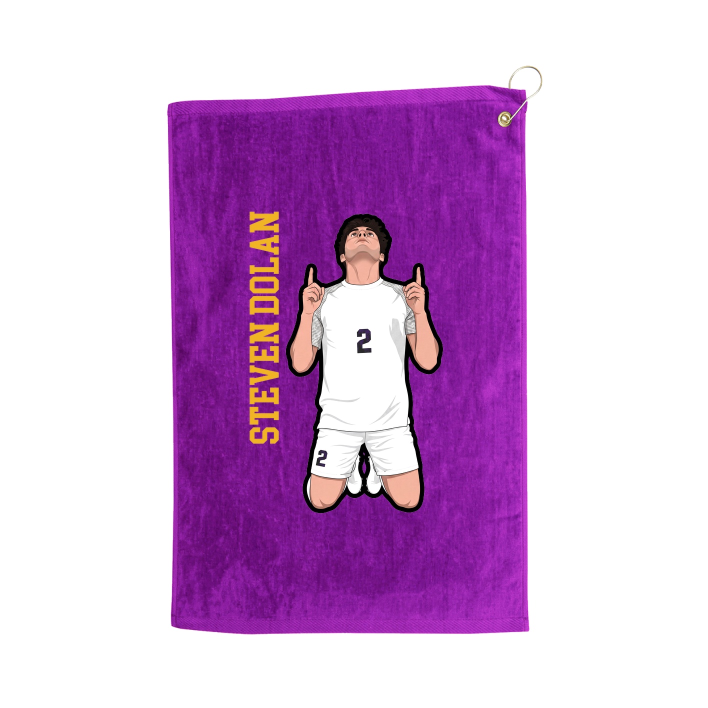 Golf Towel — Name Vertical in Purple