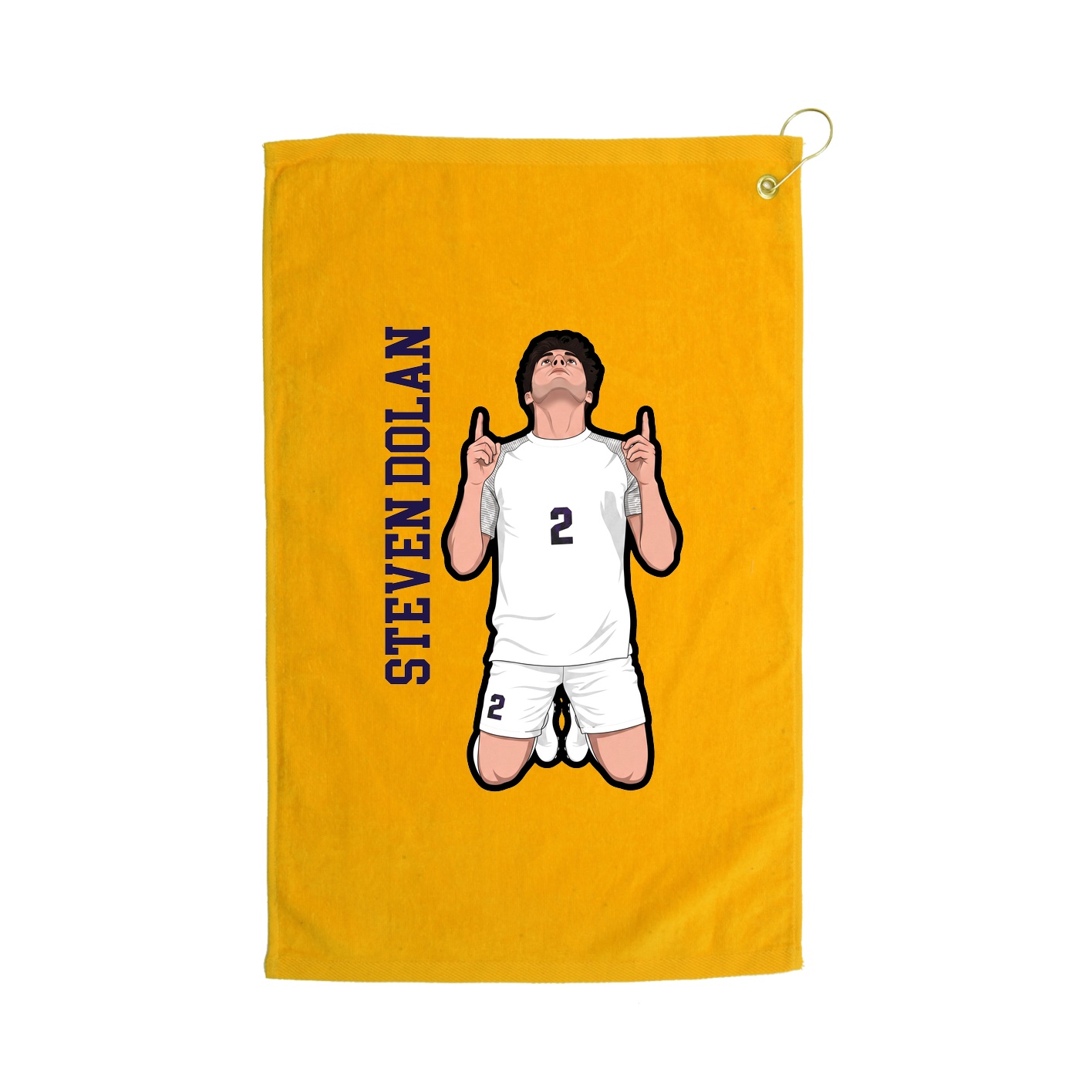 Golf Towel — Name Vertical in Gold