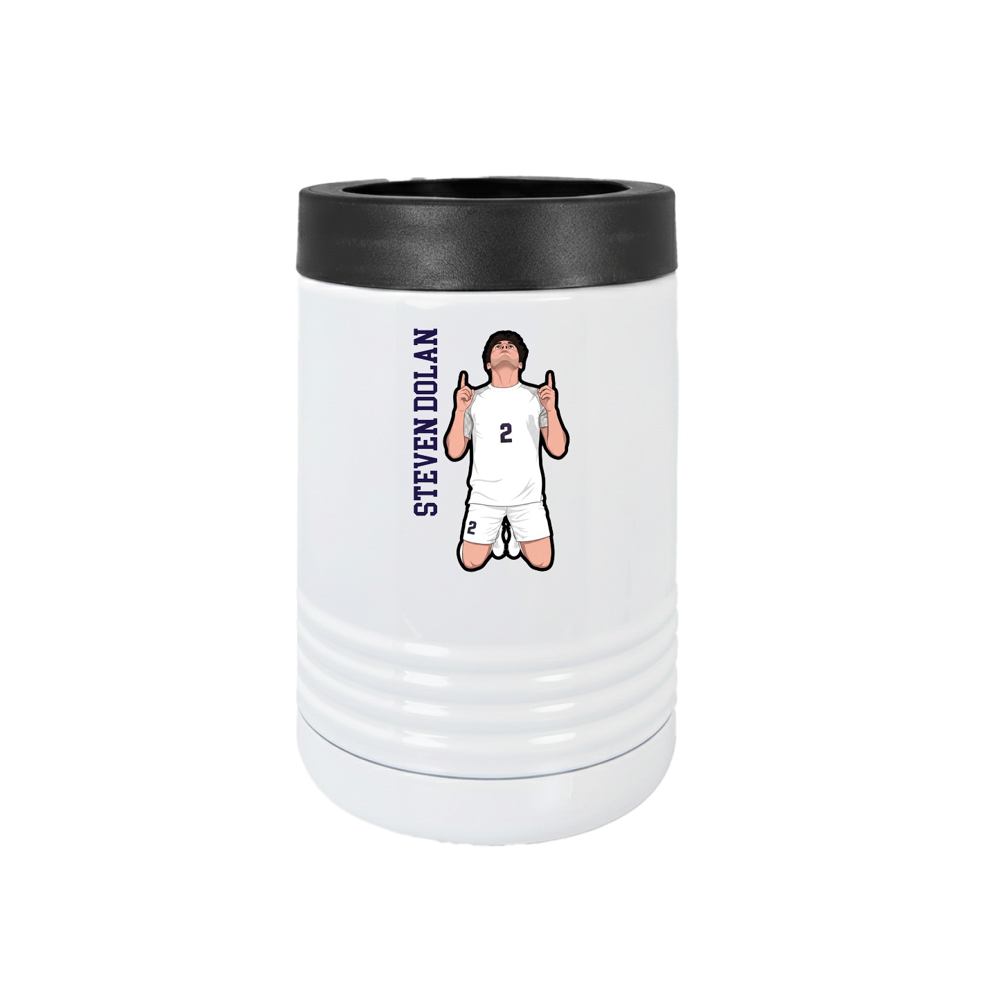 Beverage Holder — Name Vertical in White
