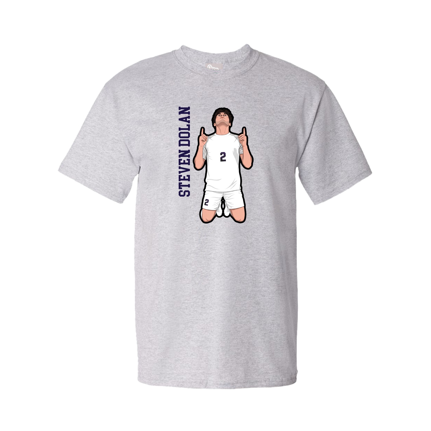 Tee — Name Vertical in Grey