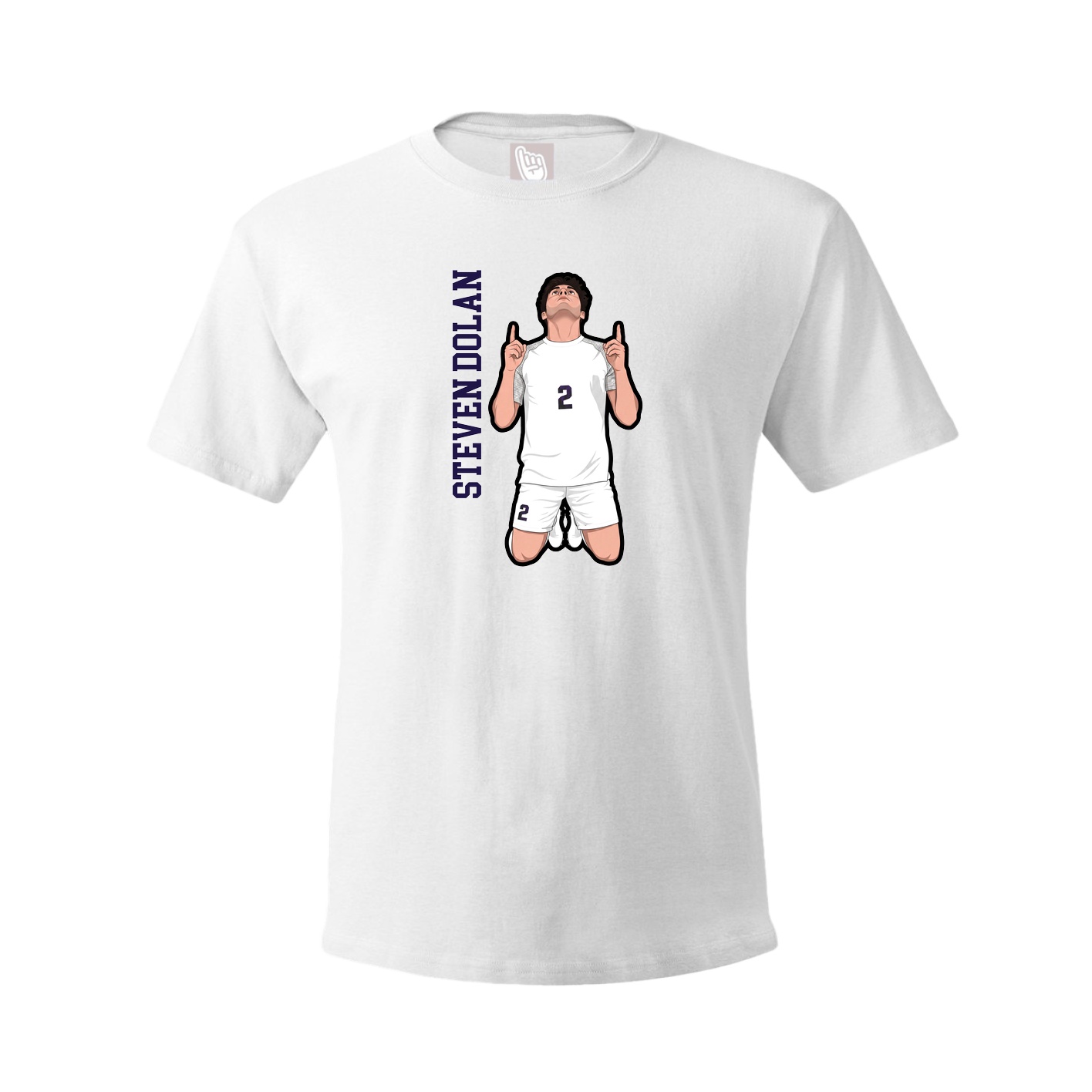 Tee — Name Vertical in White