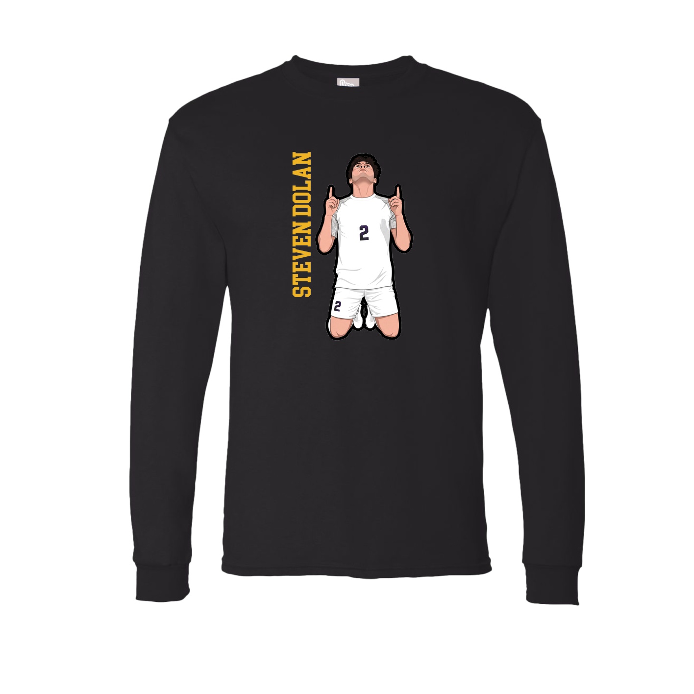 Long Sleeve Tee — Name Vertical in Black