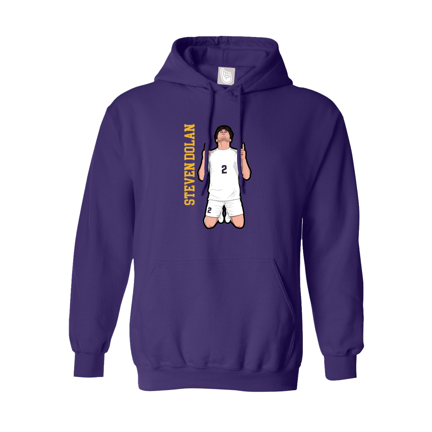 Hoodie — Name Vertical in Purple