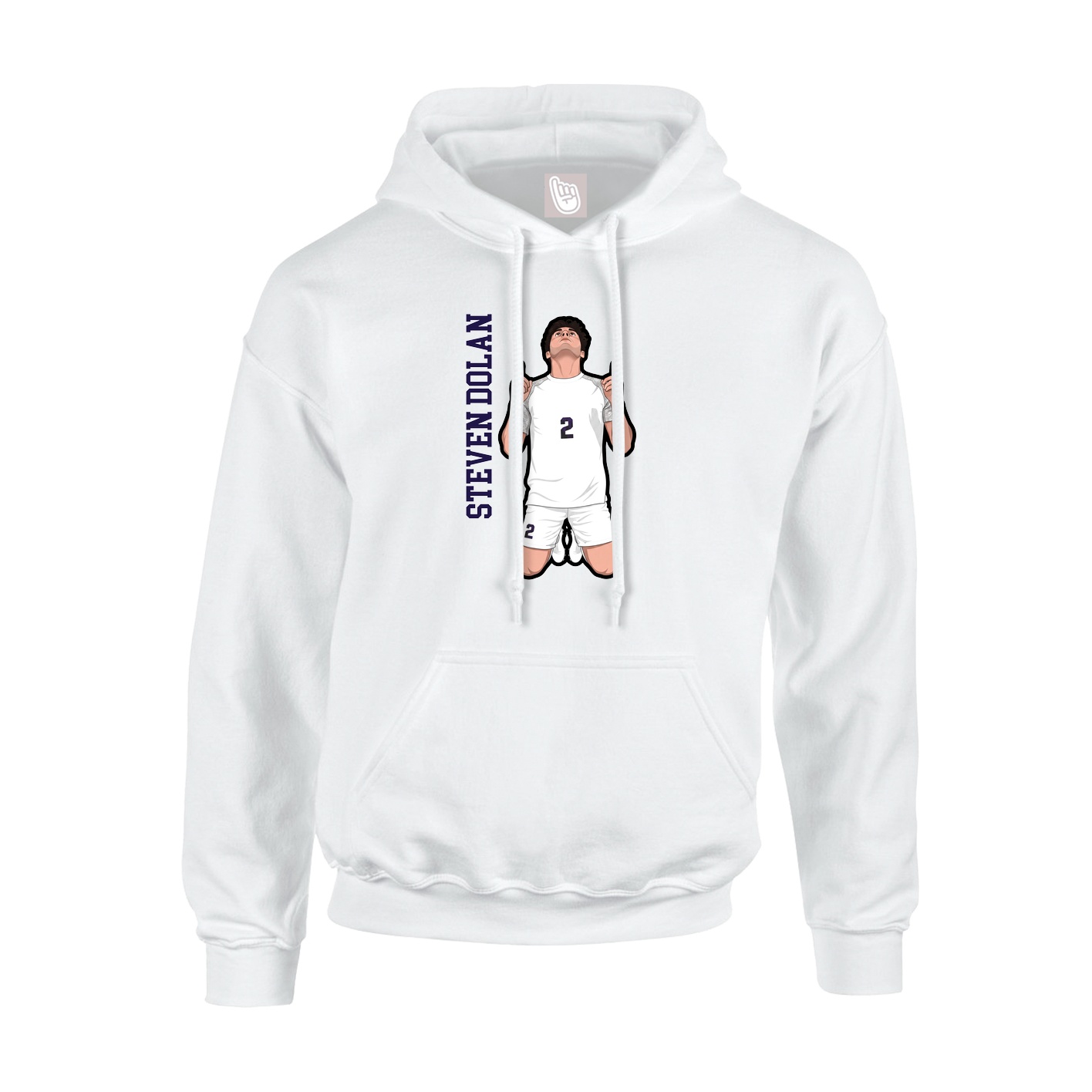 Youth Hoodie — Name Vertical in White