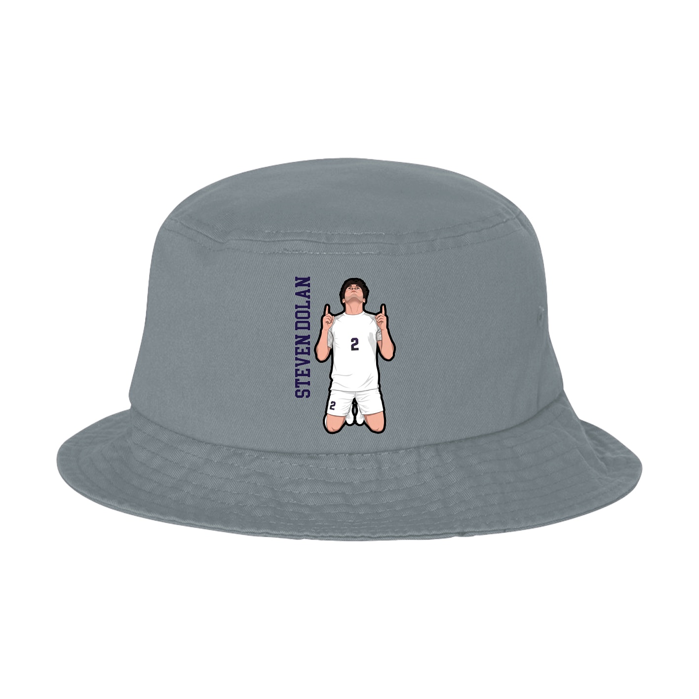 Bucket Cap — Name Vertical in Grey