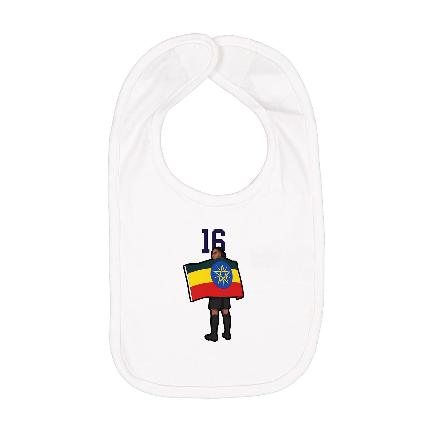 Infant Bib — Number Top in White