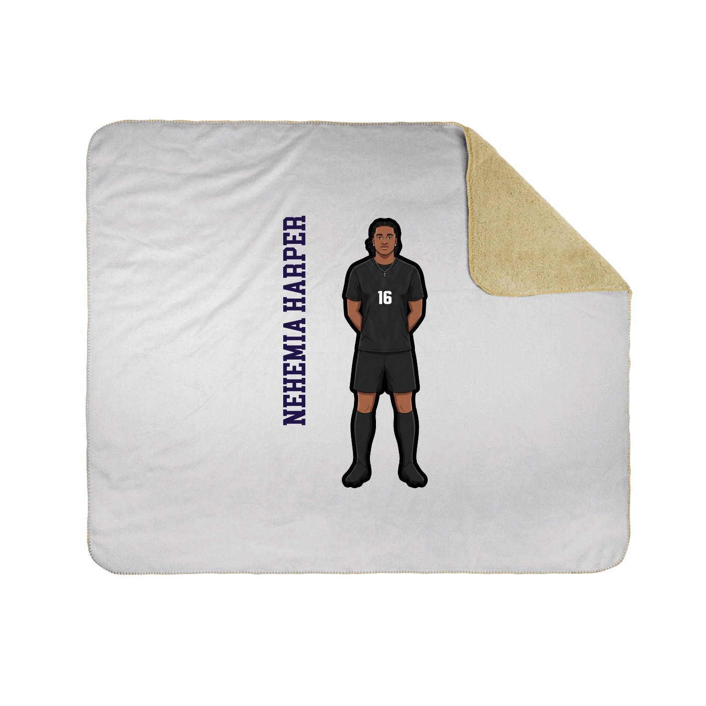 Throw Blanket — Name Vertical in White