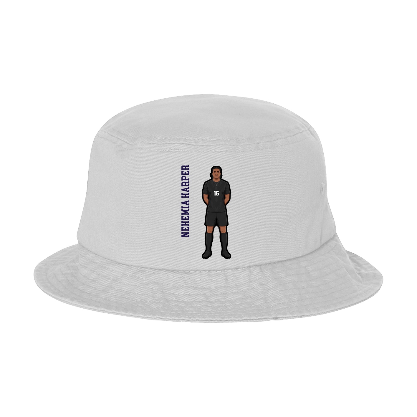 Bucket Cap — Name Vertical in White