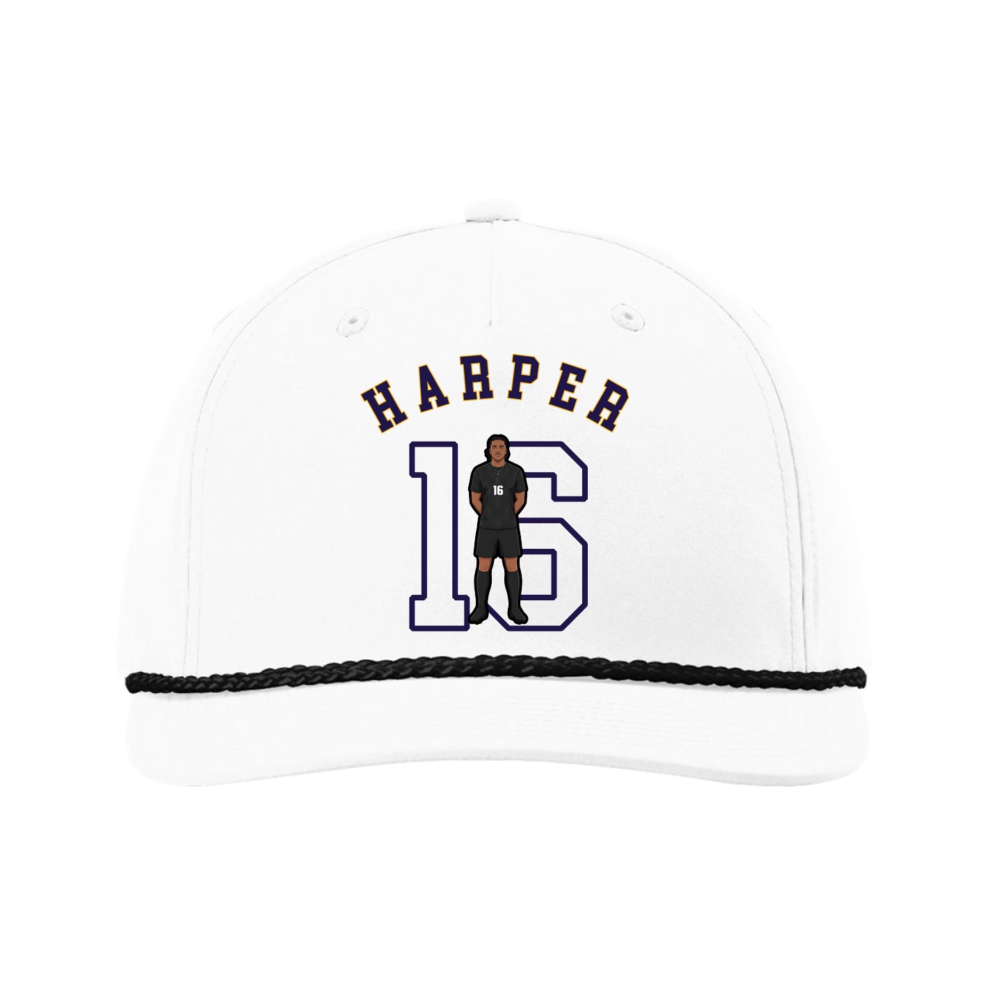 Five-Panel Classic Rope Cap — Shirsey Arch in White