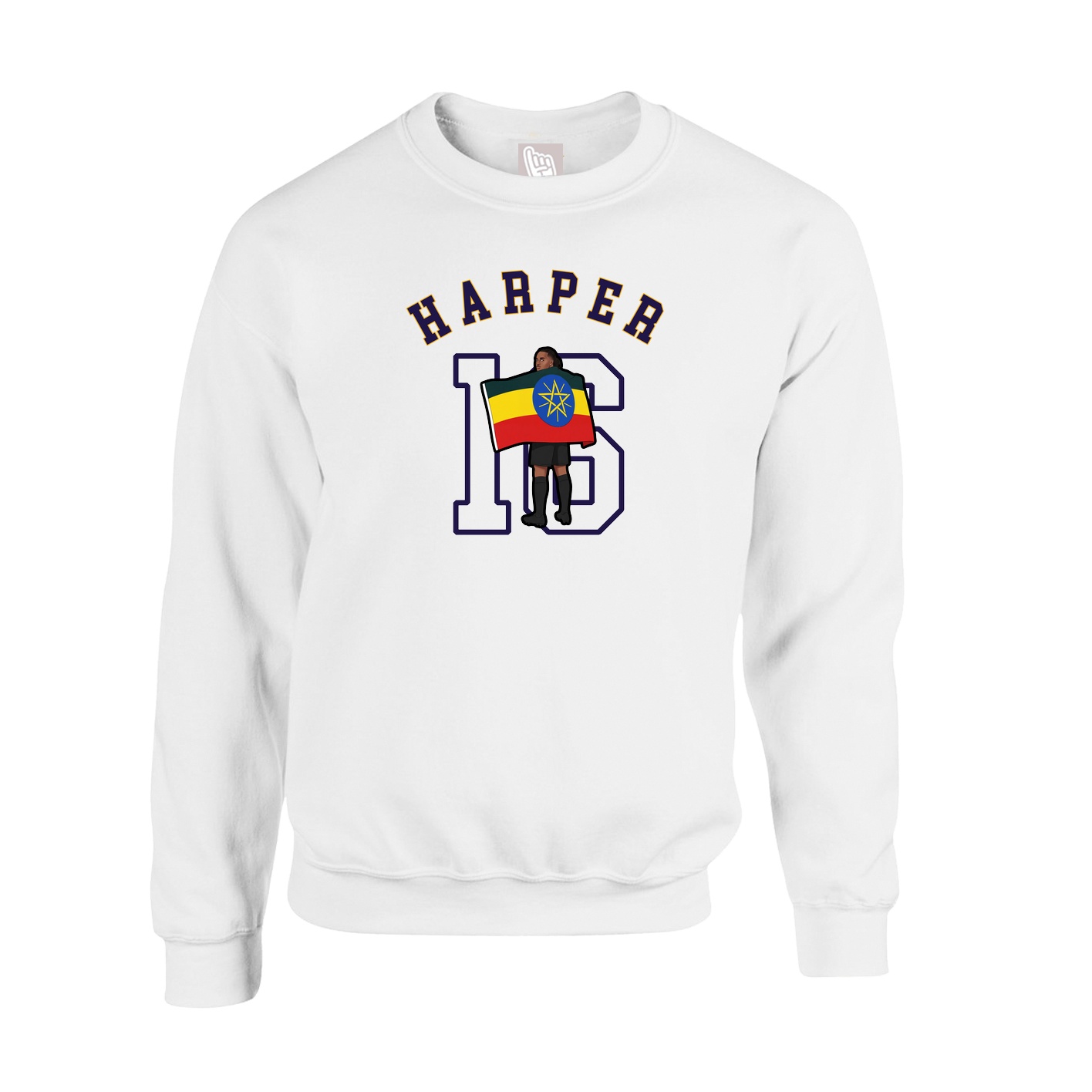Fleece Crew — Shirsey Arch in White