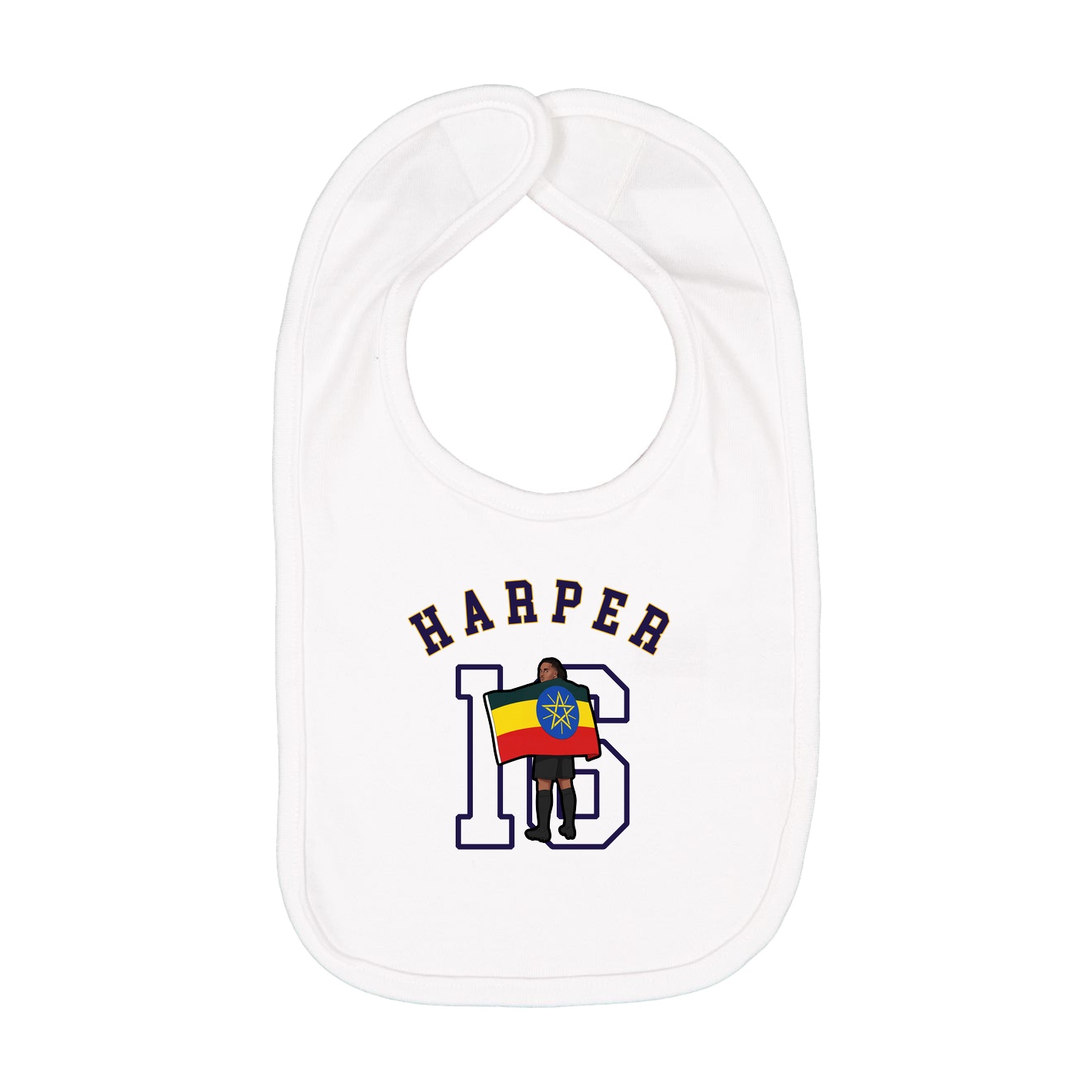 Infant Bib — Shirsey Arch in White