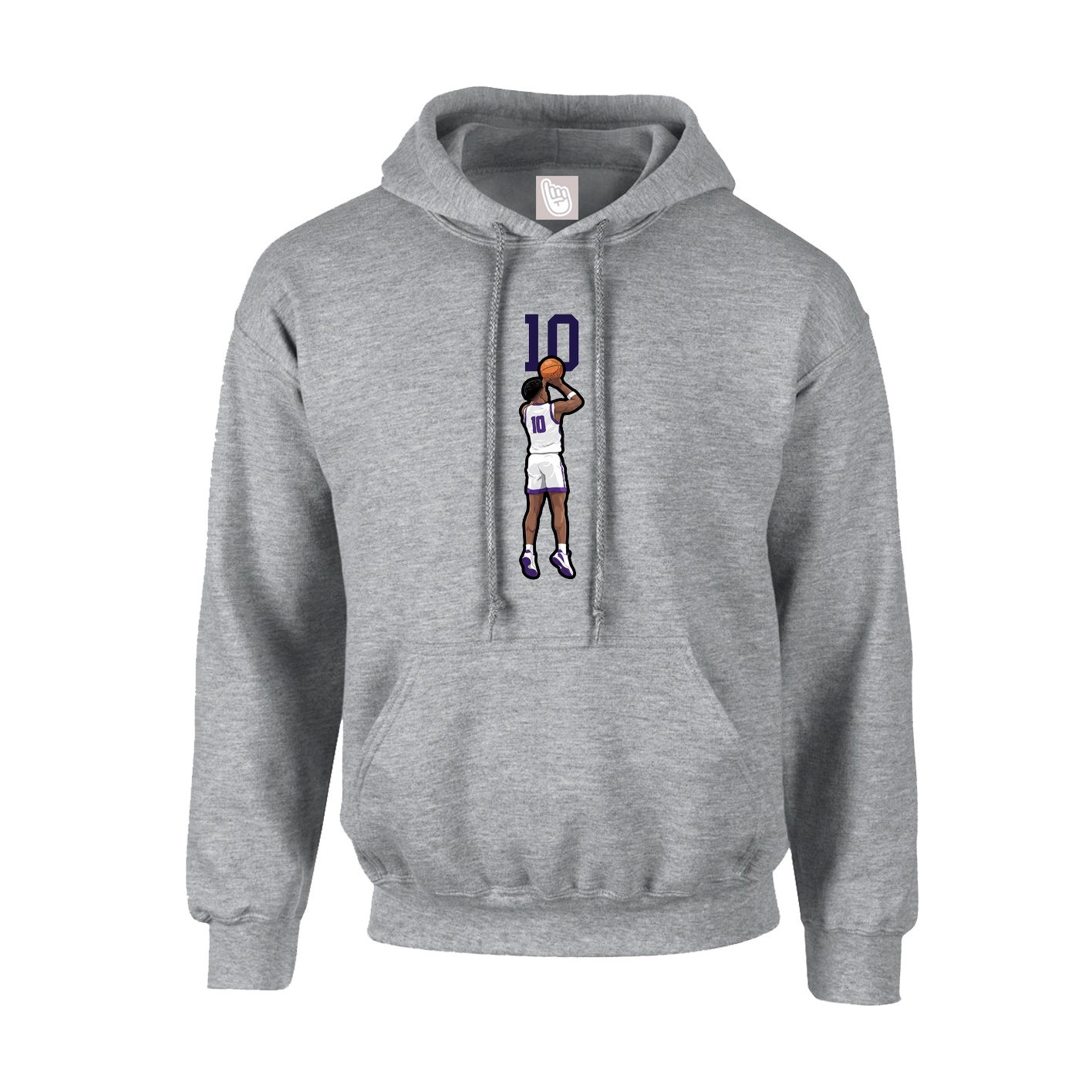 Youth Hoodie — Number Top in Grey