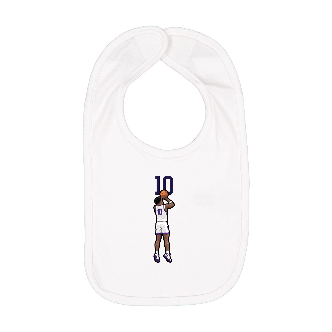 Infant Bib — Number Top in White