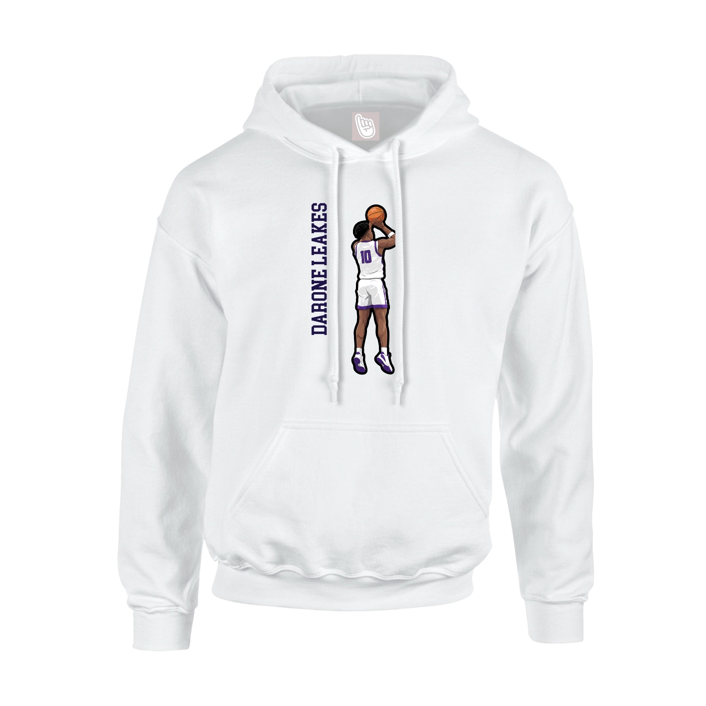 Youth Hoodie — Name Vertical in White