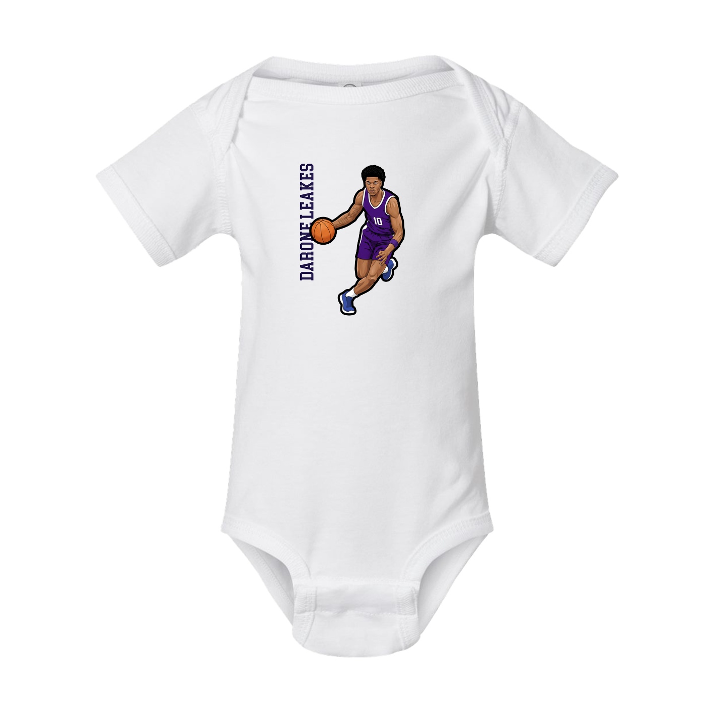 Baby Onesie — Name Vertical in White