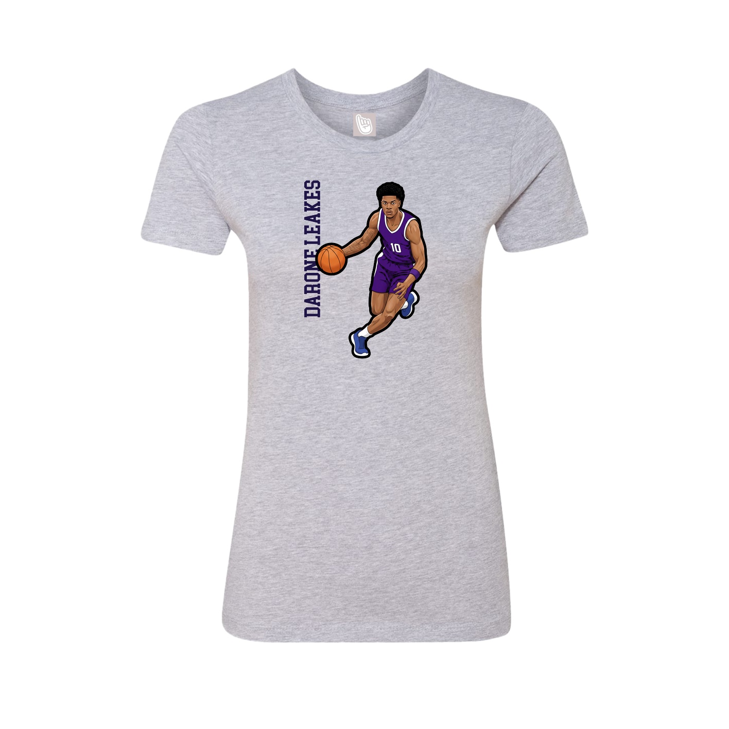 Womens Tee — Name Vertical in Grey