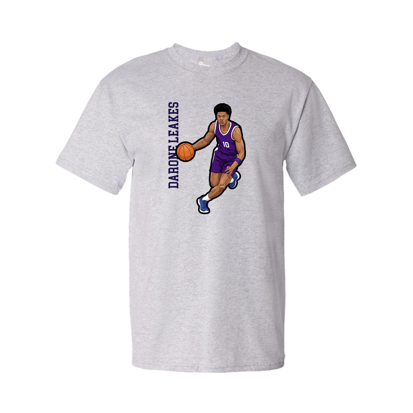 Youth Tee — Name Vertical in Grey