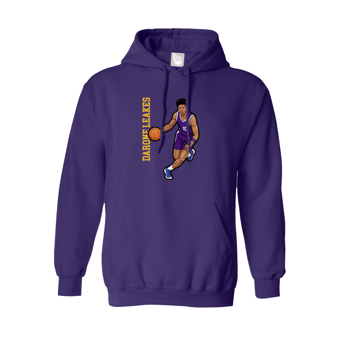 Youth Hoodie — Name Vertical in Purple