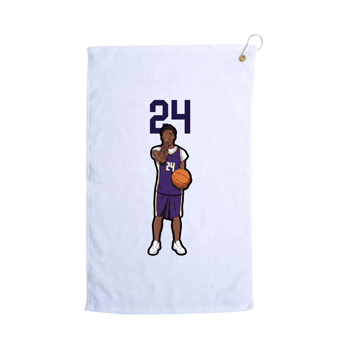 Golf Towel — Number Top in White
