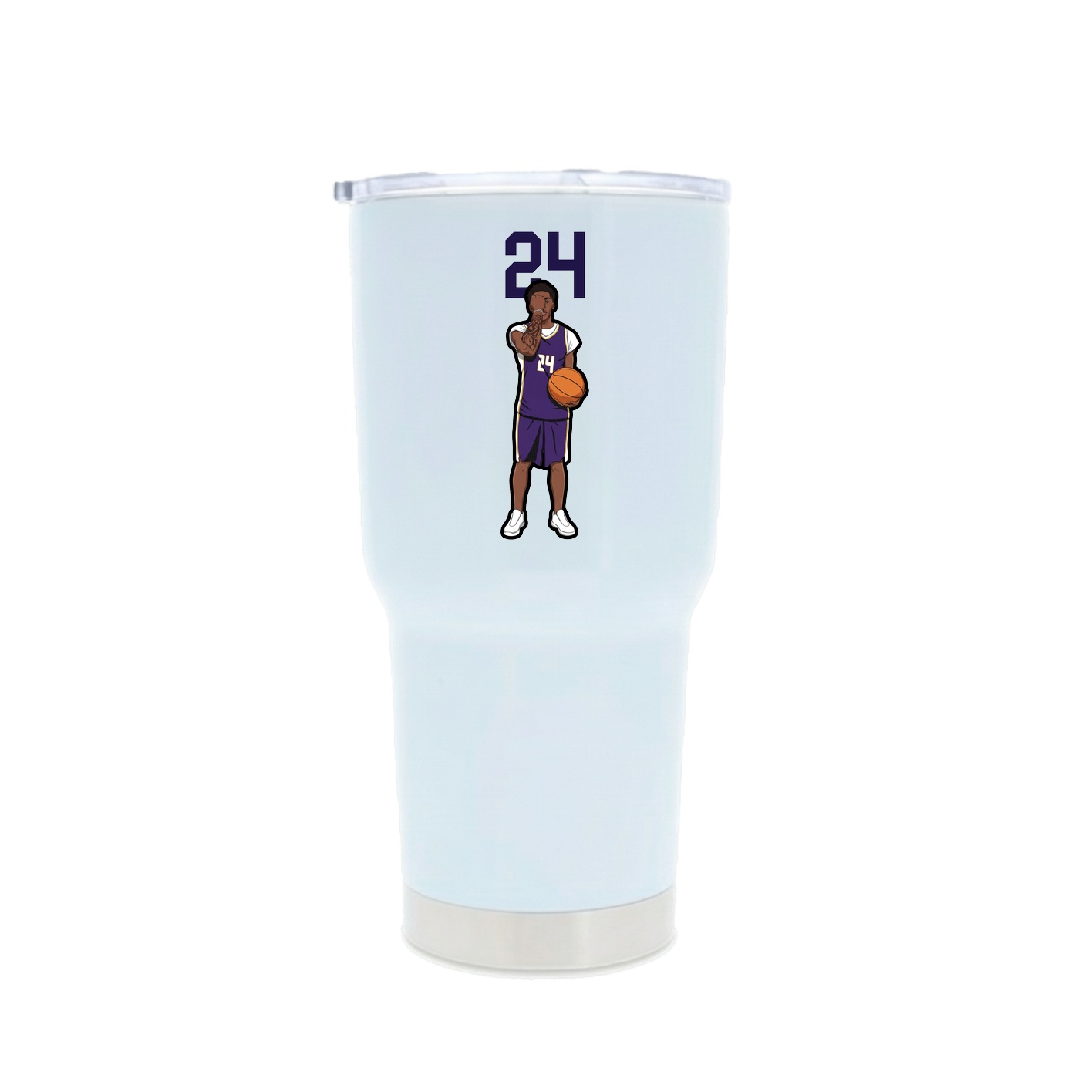 30oz Stainless Steel Tumbler — Number Top in White