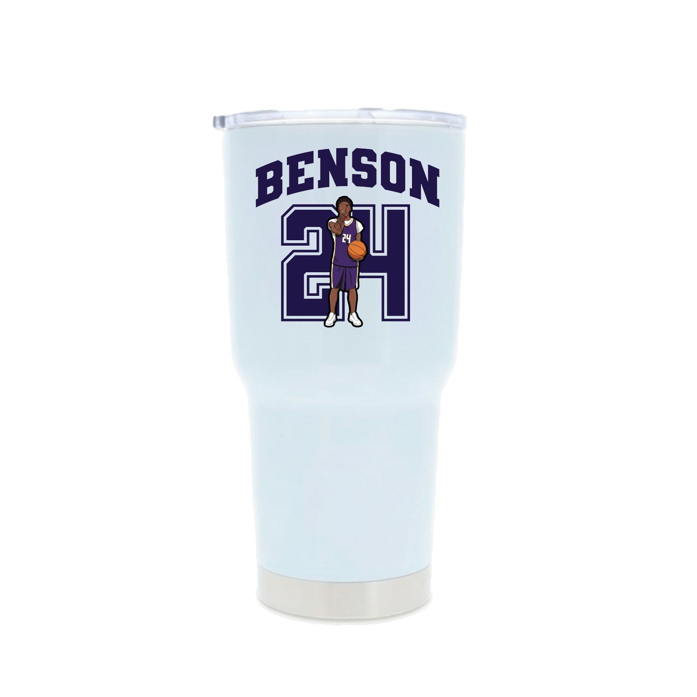30oz Stainless Steel Tumbler — Number in White