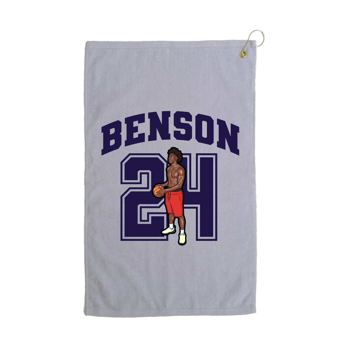 Golf Towel — Number in Grey