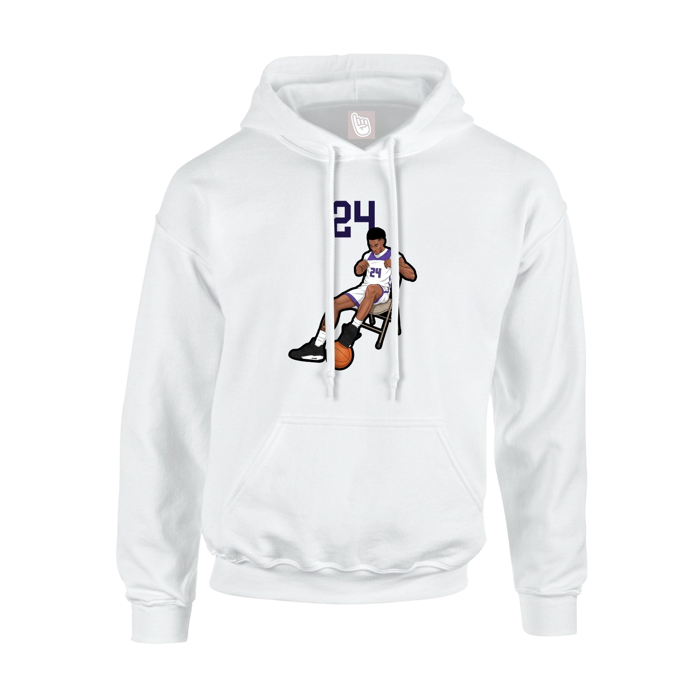 Youth Hoodie — Number Top in White