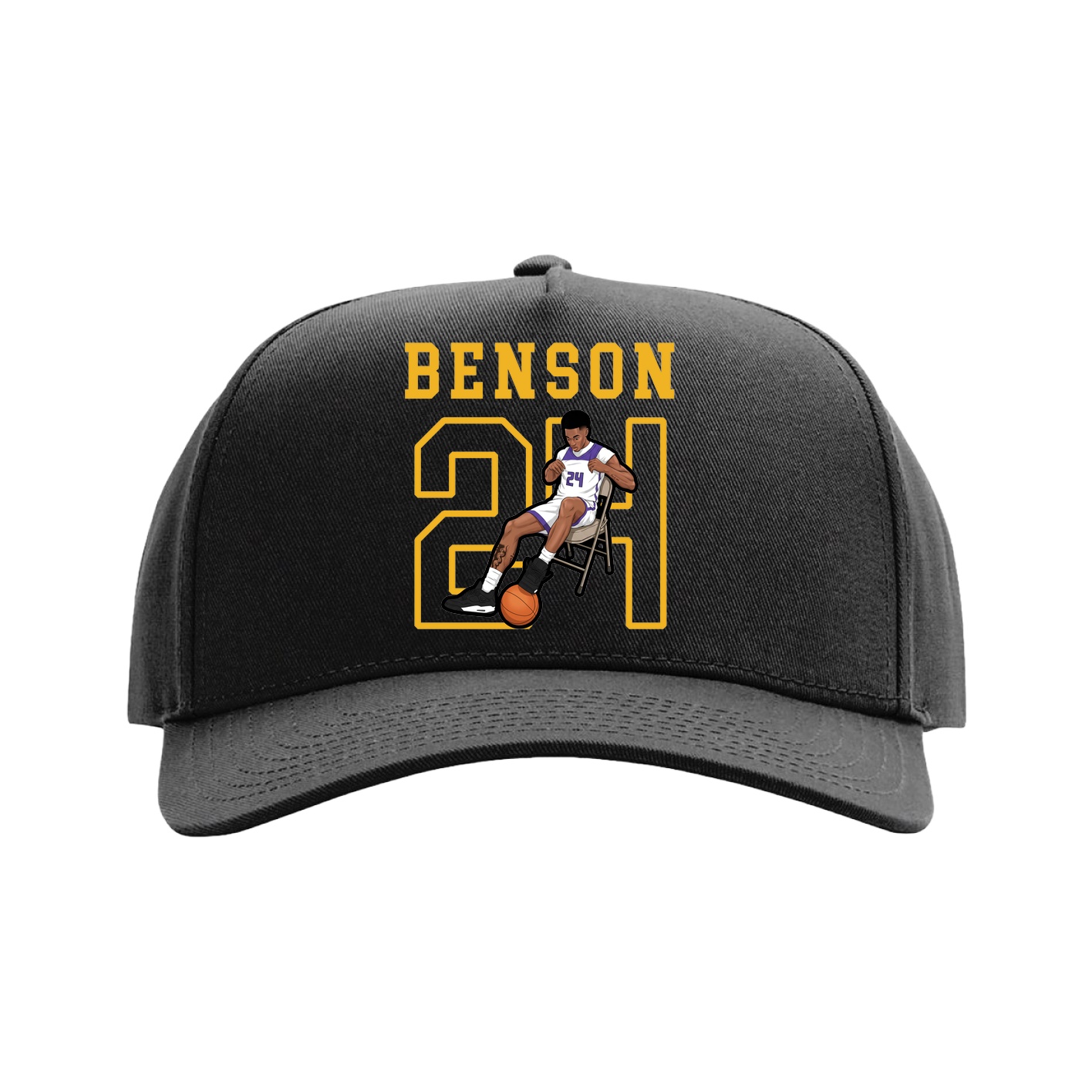 Full Fabric Five-Panel Champ Cap — Shirsey in Black