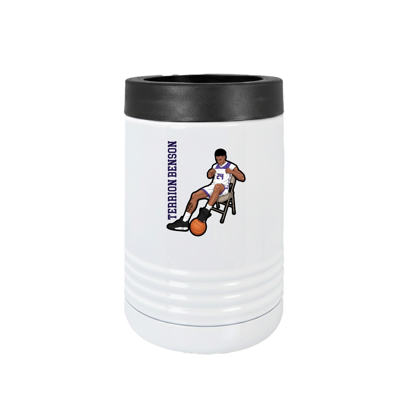Beverage Holder — Name Vertical in White