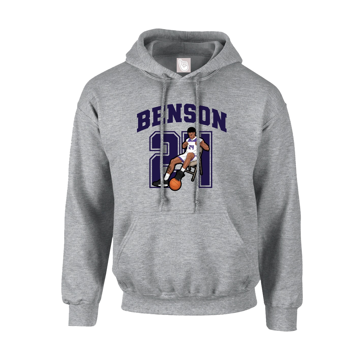 Hoodie — Number in Grey