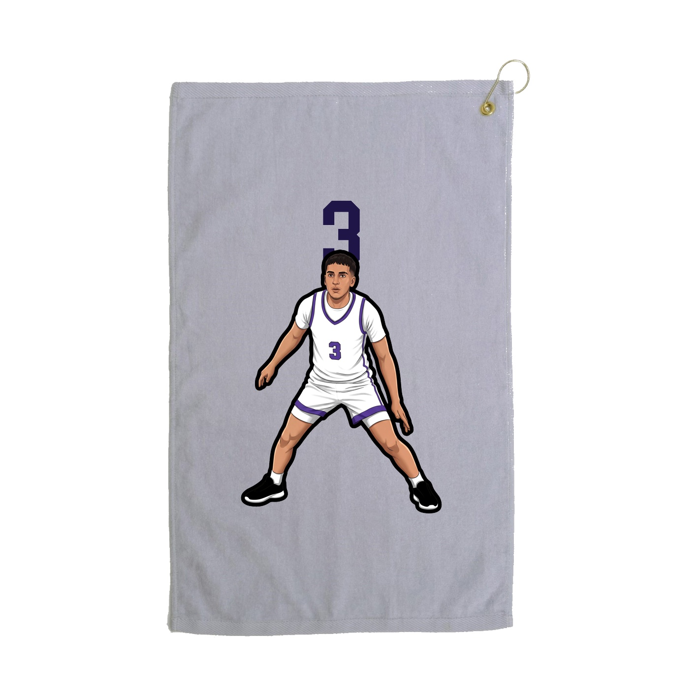 Golf Towel — Number Top in Grey