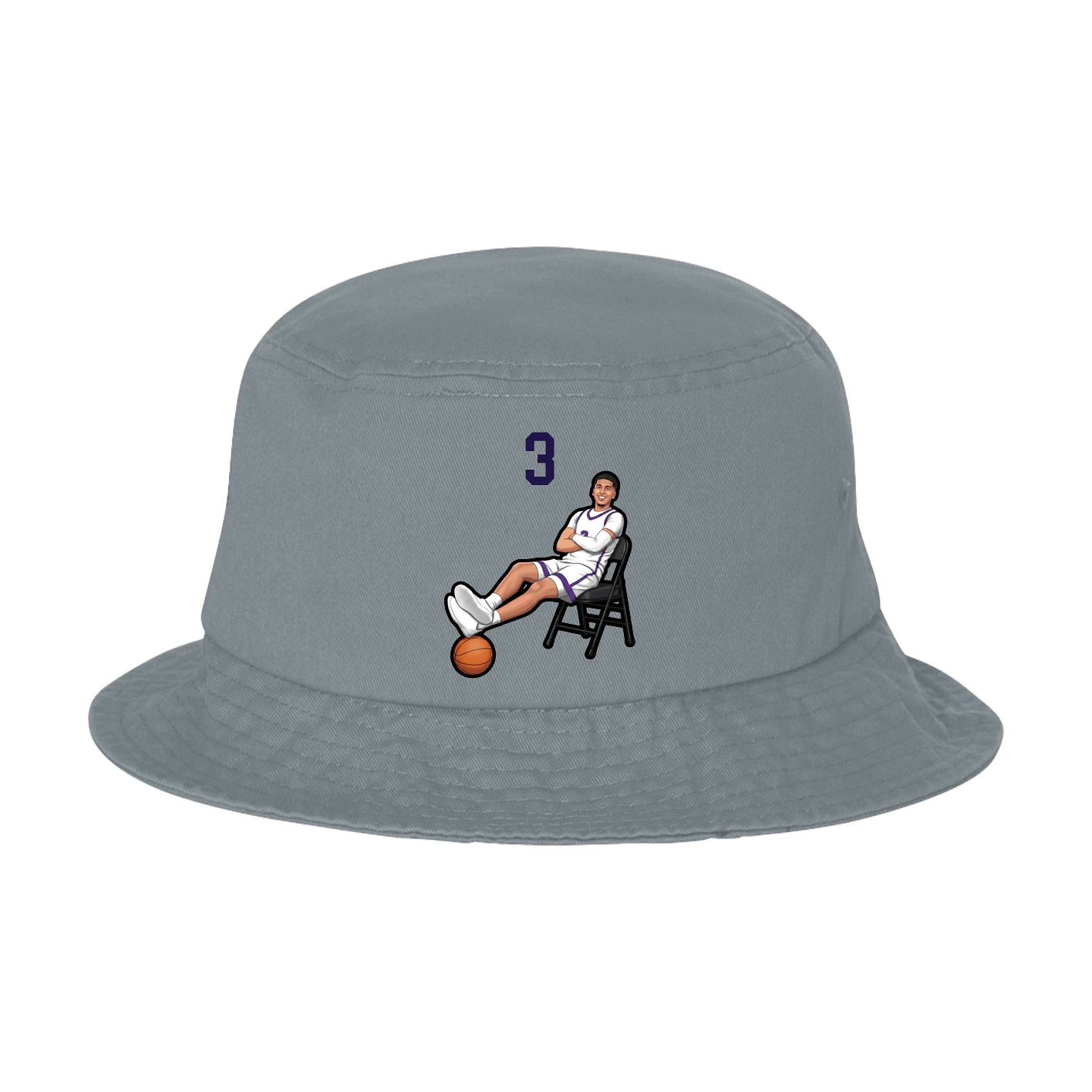 Bucket Cap — Number Top in Grey