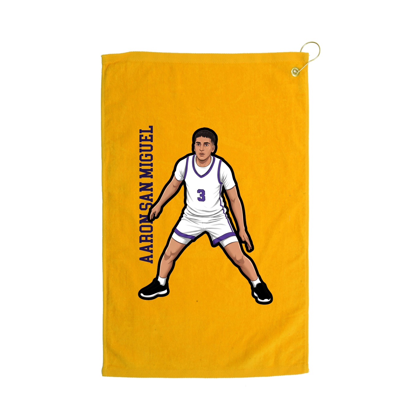 Golf Towel — Name Vertical in Gold