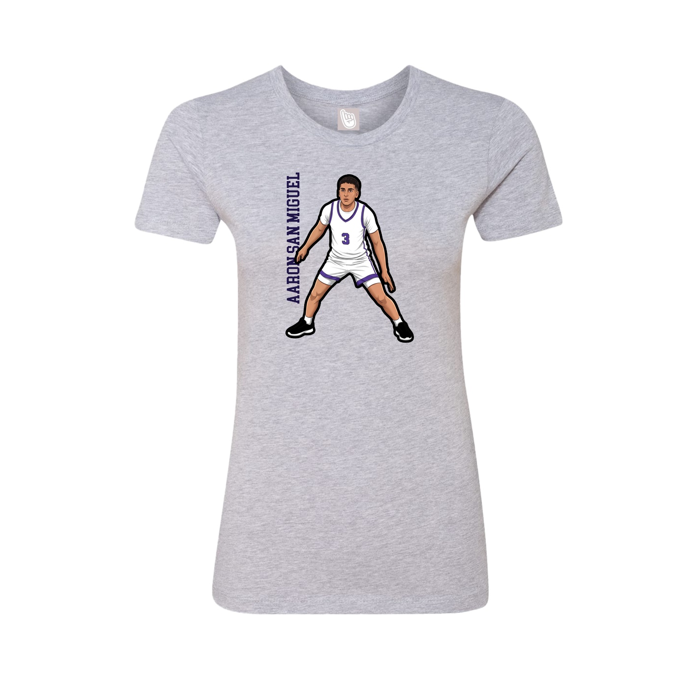 Womens Tee — Name Vertical in Grey